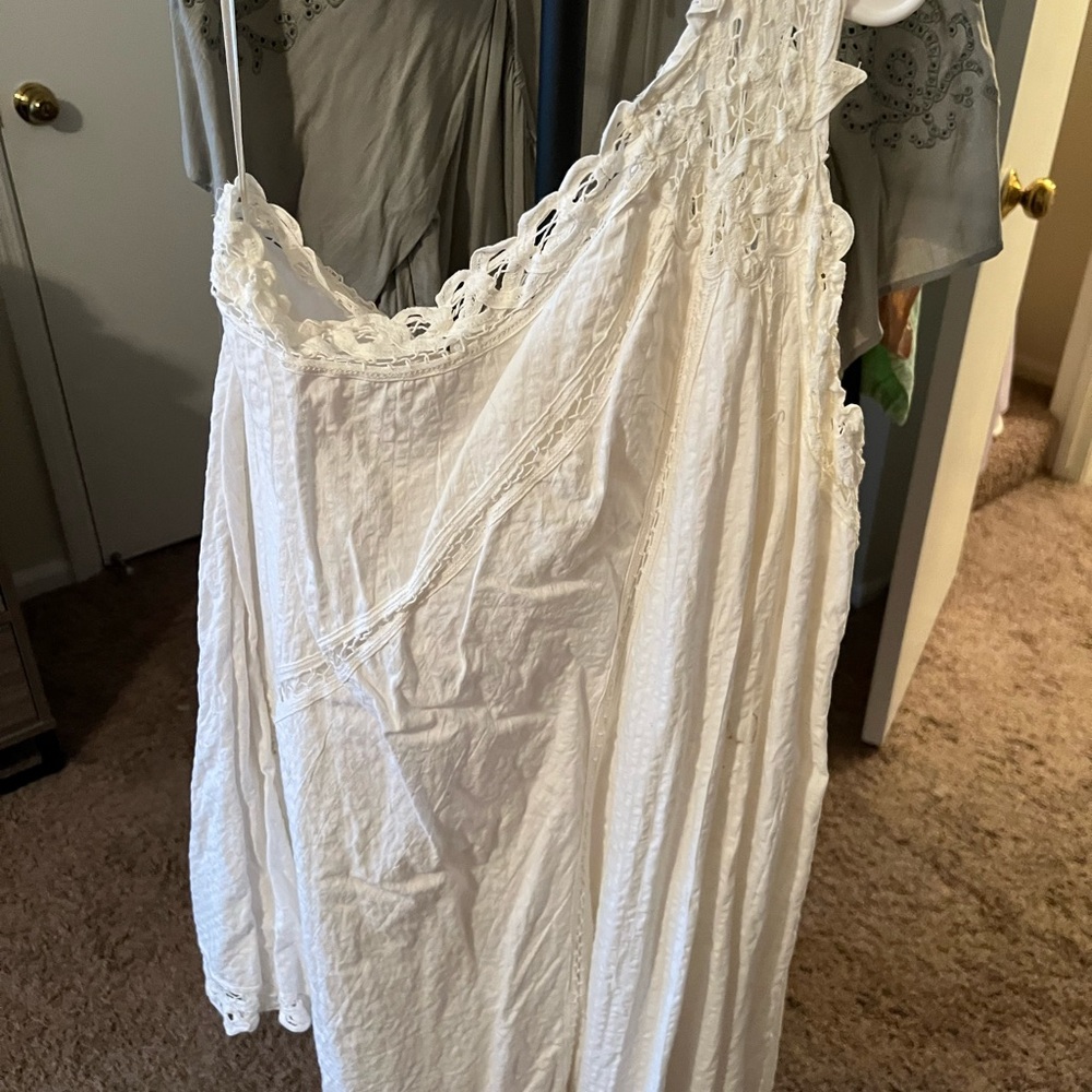 Free People Ivory Lace Detail Top